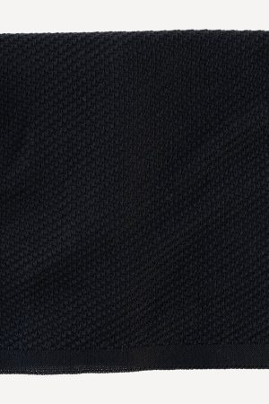 sweater blanket | black | organic cotton moss knit