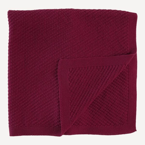 sweater blanket | ruby wine | organic cotton moss knit - Image 3