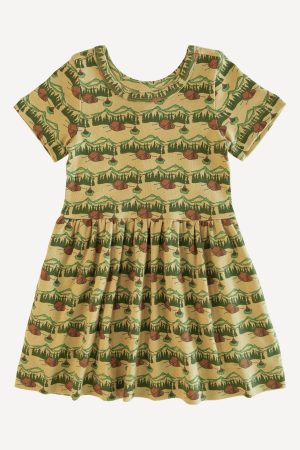 hazel twirl dress | campsite | organic cotton interlock