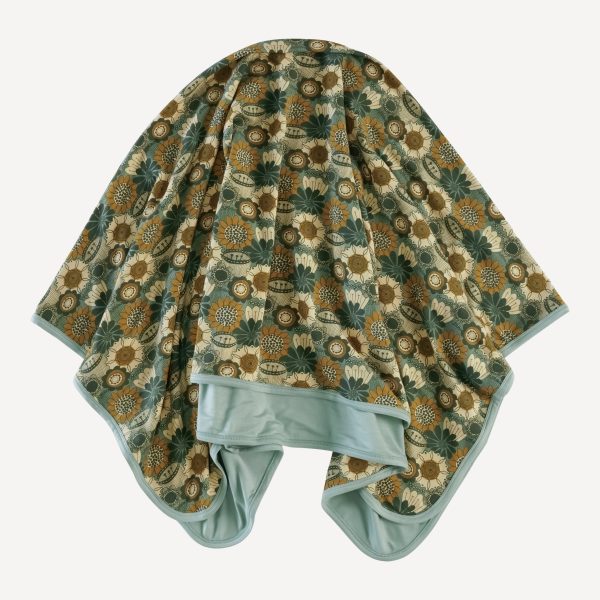 double layer blanket | honey mustard flower doodles | bamboo - Image 3