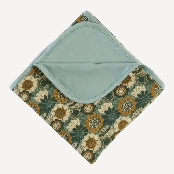 double layer blanket | honey mustard flower doodles | bamboo