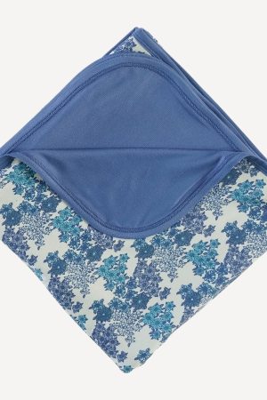 double layer blanket | blue wildflowers | bamboo