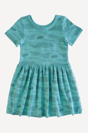 hazel twirl dress | gone fishing | organic cotton interlock