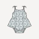 PREORDER spaghetti tie ballerina bubble | jade ditsy floral | organic cotton jersey