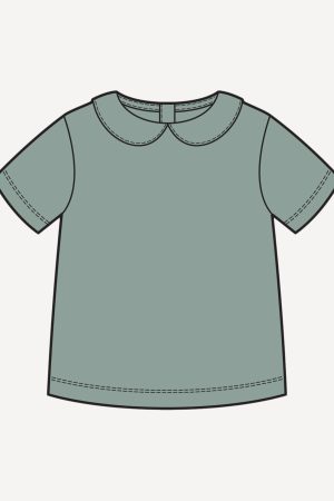 PREORDER short sleeve peter pan tee | jadeite | organic cotton wide rib