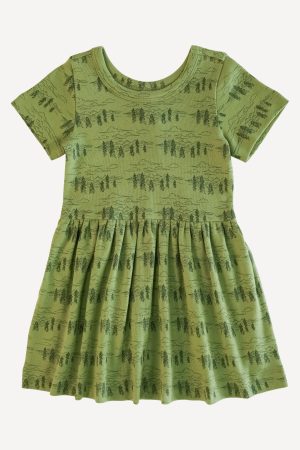 hazel twirl dress | little mountain | organic cotton interlock