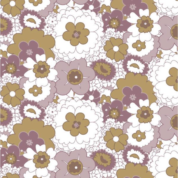 PREORDER pintuck short | violet mid-century floral | organic cotton gauze - Image 2
