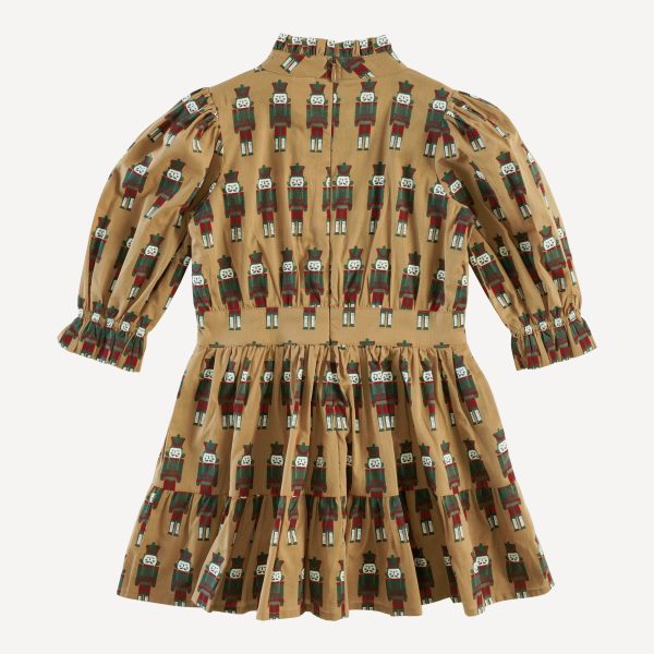 long puff sleeve short tier dress | nutcracker | organic cotton woven - Image 3