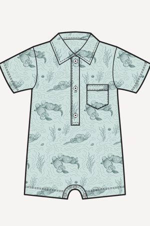 PREORDER short sleeve vintage collar union shortie | sagebrush otters | bamboo