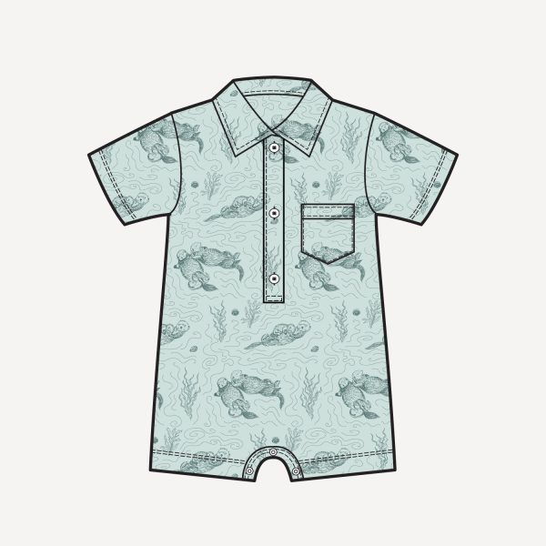 PREORDER short sleeve vintage collar union shortie | sagebrush otters | bamboo
