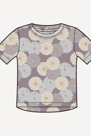 PREORDER short sleeve essential boxy tee | quail vintage daisy | organic cotton jersey
