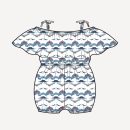 PREORDER spaghetti tie off the shoulder ruffle shortie | rocket ship | organic cotton jersey