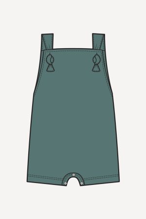 PREORDER tie overall shortie | sagebrush | organic cotton wide rib