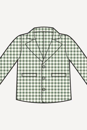 PREORDER suit jacket | green gingham | organic cotton gauze