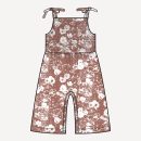 PREORDER spaghetti tie smocked gaucho jumpsuit | spring wildflower | organic cotton woven
