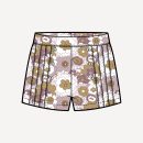 PREORDER pintuck short | violet mid-century floral | organic cotton gauze