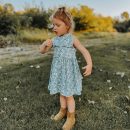 PREORDER spaghetti tie ballerina bubble | jade ditsy floral | organic cotton jersey
