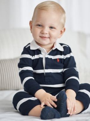 Polo Ralph Lauren Baby Boys Striped Rugby Cotton Coverall