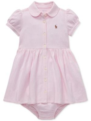 Polo Ralph Lauren Baby Girls Striped Knit Oxford Dress
