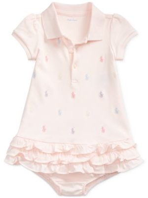Polo Ralph Lauren Baby Girls Ruffled Pony Printed Polo Dress