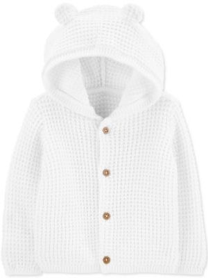 Carter's Baby Cotton Hooded Cardigan With Bear Ears