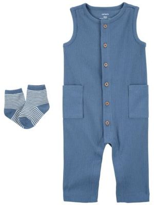 Carter's Baby Boys Jumpsuit and Socks, 2 Piece Set