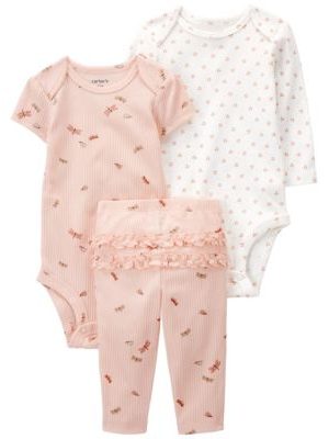 Carter's Baby Girls Butterfly Little Character Bodysuit and Pants, 3 Piece Set