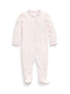 Polo Ralph Lauren Baby Girls Cotton Floral Trim Coverall