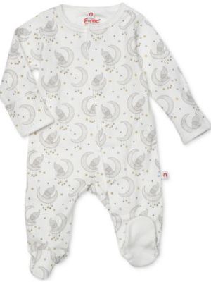EASY = MAGNETIC CLOSE Baby Boys or Baby Girls Elephant-Print Footed Coverall