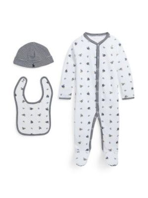 Polo Ralph Lauren Baby Boys Polo Bear Cotton 3 Piece Gift Set