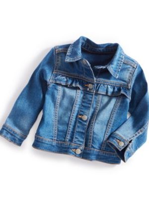 First Impressions Baby Girls Ruffled-Trim Denim Jacket, Created for Macy's