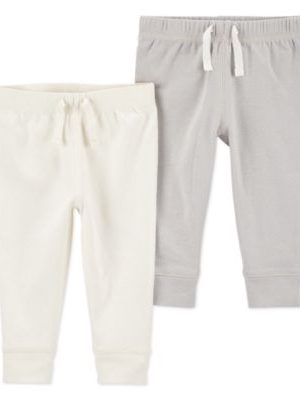 Carter's Baby Boys and Baby Girls Pull On Cotton Pants, Pack of 2