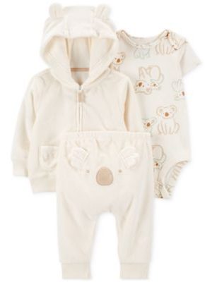 Carter's Baby Koala Little Hooded Jacket, Bodysuit & Pants, 3 Piece Set