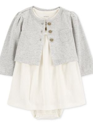 Carter's Baby Girls Bodysuit Dress & Cardigan, 2 Piece Set