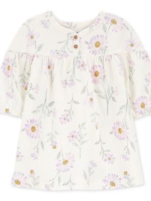 Carter's Baby Girls Floral-Print Gauze Dress