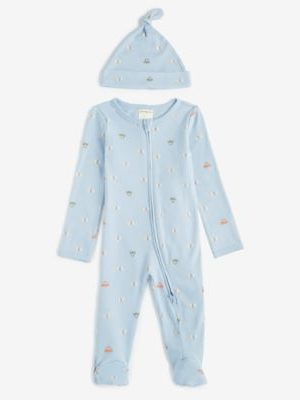 First Impressions Baby Boys Travel Cotton Hat & Footed Coverall, 2 Piece Set, Created for Macy's