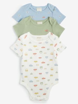 First Impressions Baby Boys Travel Cotton Bodysuits, 3 Pack, Created for Macy's