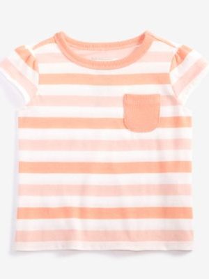 First Impressions Baby Girl Prairie Stripe Cotton-Blend T-Shirt, Created for Macy's
