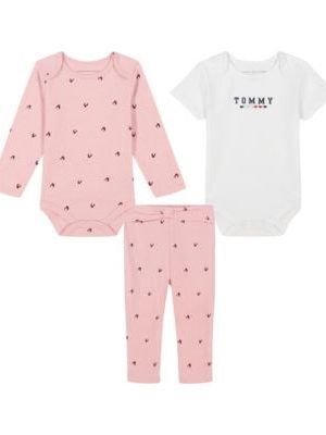 Tommy Hilfiger Baby Girl 2-Pack Logo Bodysuits Twist-Tie Knit Pants Set