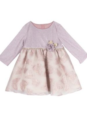 Rare Editions Baby Girl Lurex And Organza Social Dress