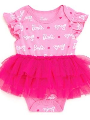 Barbie Baby Girls Bodysuit Tutu Dress