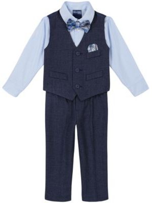 Nautica Baby Boys Striated Twill Vest 4-Piece Set