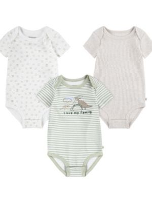 Huggies Baby Boys Organic Short Sleeve Bodysuits 3-Pack