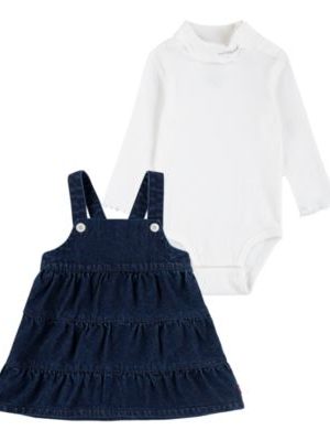 Levi's Infant Girls Rib Bodysuit and Skirtall, 2-Piece Set