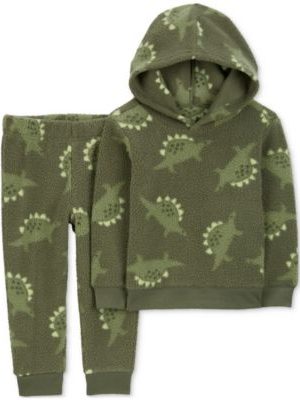 Carter's Baby Boys Dinosaur-Print Fleece Hoodie & Pants, 2 Piece Set