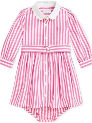 Polo Ralph Lauren Baby Girls Poplin Striped Shirtdress