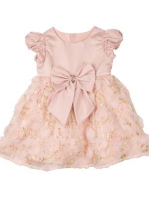 Rare Editions Baby Girls Soutache Foil Mesh Social Dress