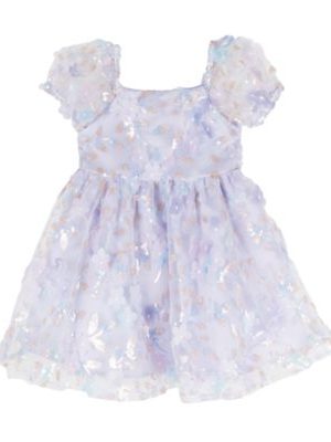 Rare Editions Baby Girls Ombre Sequin and 3D Flower Social Dress