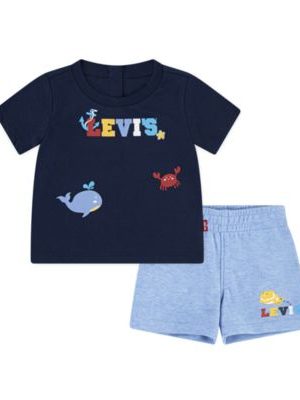Levi's Baby Boys Coastal Critters Tee and Shorts Knit, 2-Piece Set