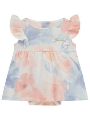 GUESS Baby Girls Interlock Printed Short Sleeve Bodysuit Dress